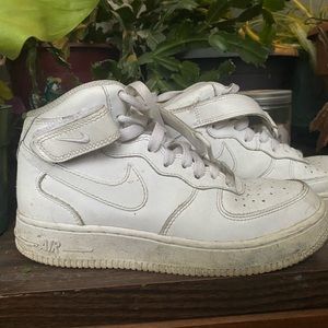 White Hightop Nike Air Force Ones